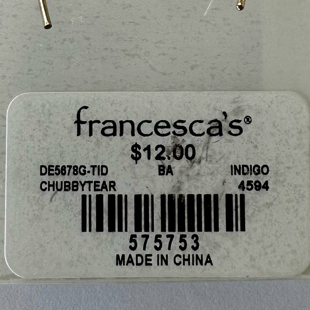 Francesca's Collections Indigo Teardrop Boho Earrings - Picture 4 of 4